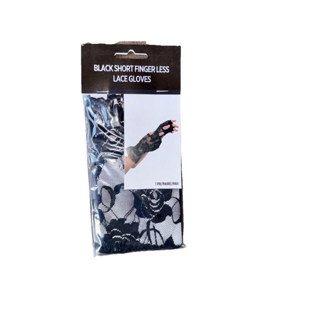 Black Lace Fingerless Gloves